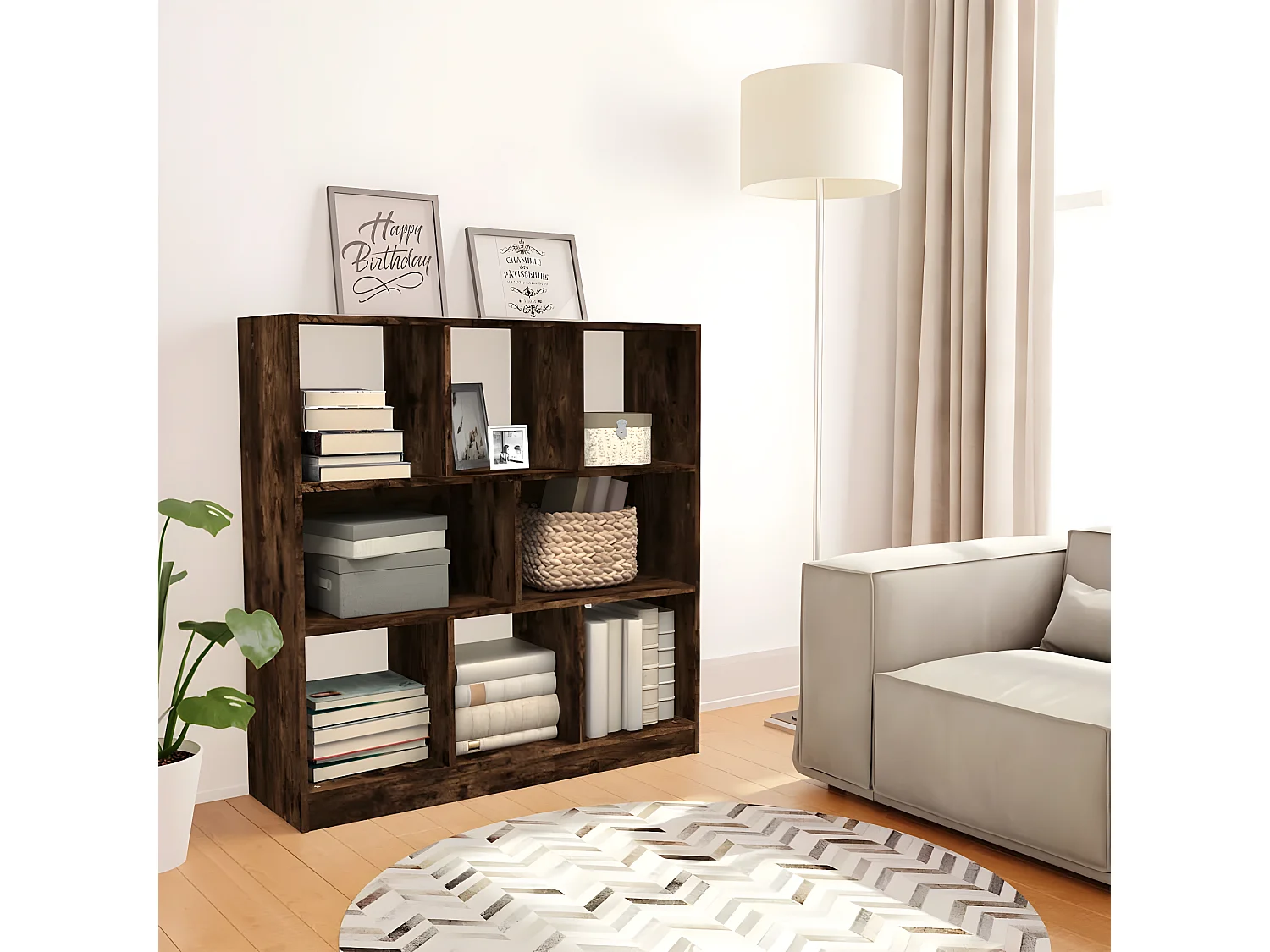 Bibliothèque Chêne fumé 97,5x29,5x100 cm Bois d'ingénierie