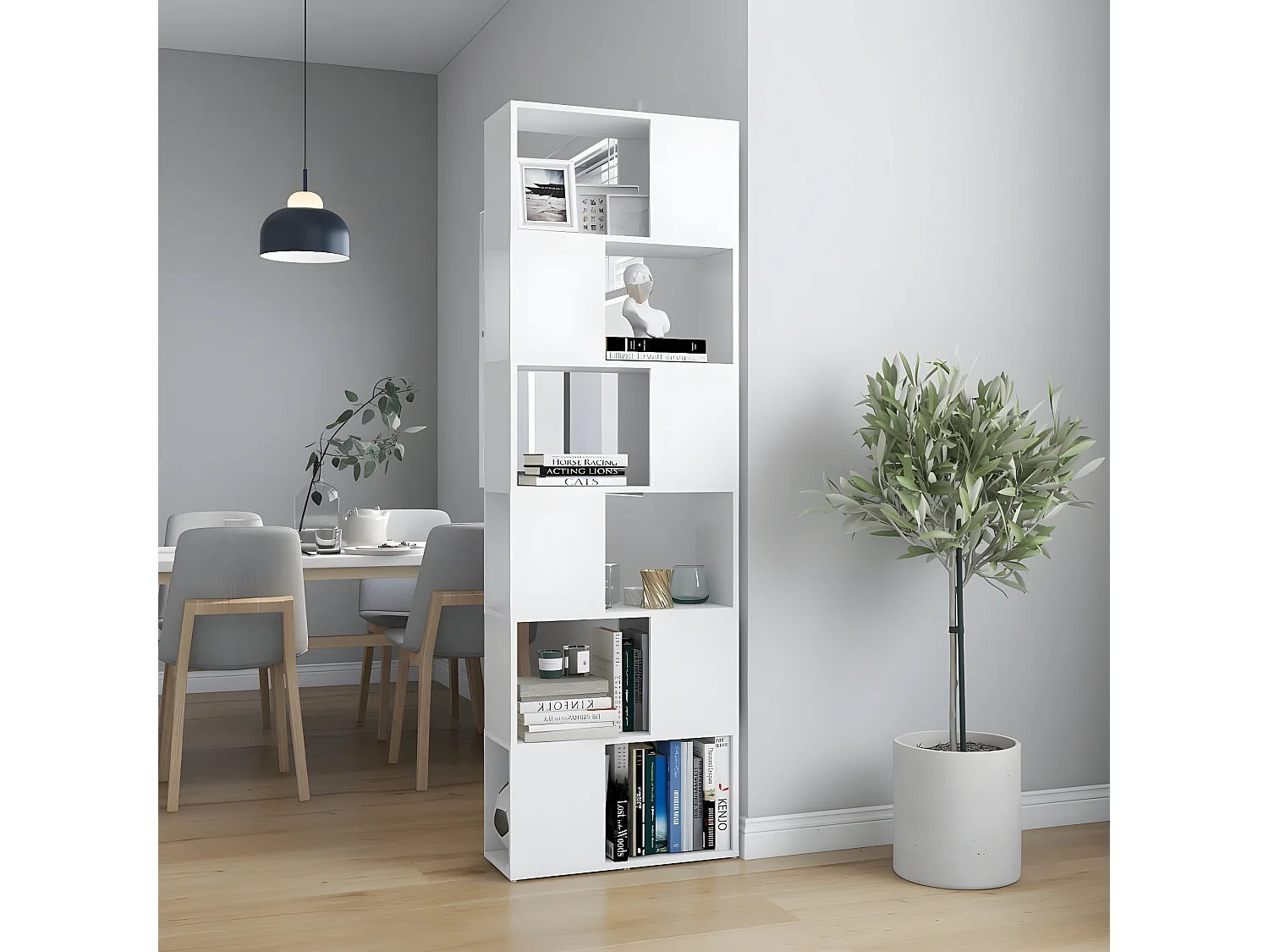 Bibliothèque/Séparateur de pièce Blanc 60x24x186 cm