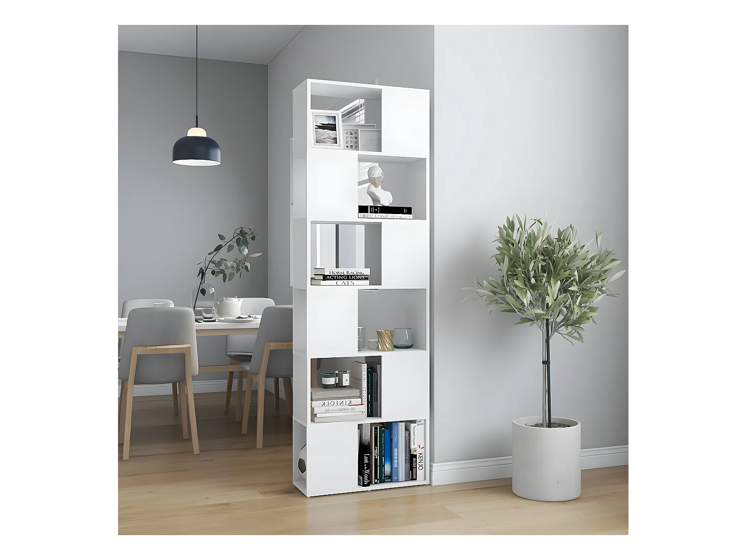 Bibliothèque/Séparateur de pièce Blanc 60x24x186 cm