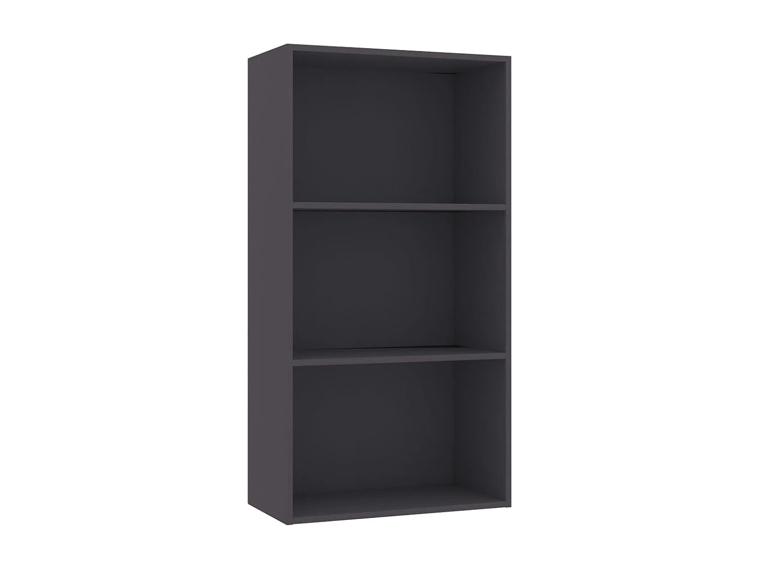 Bibliothèque à 3 niveaux Gris 60x30x114 cm Aggloméré