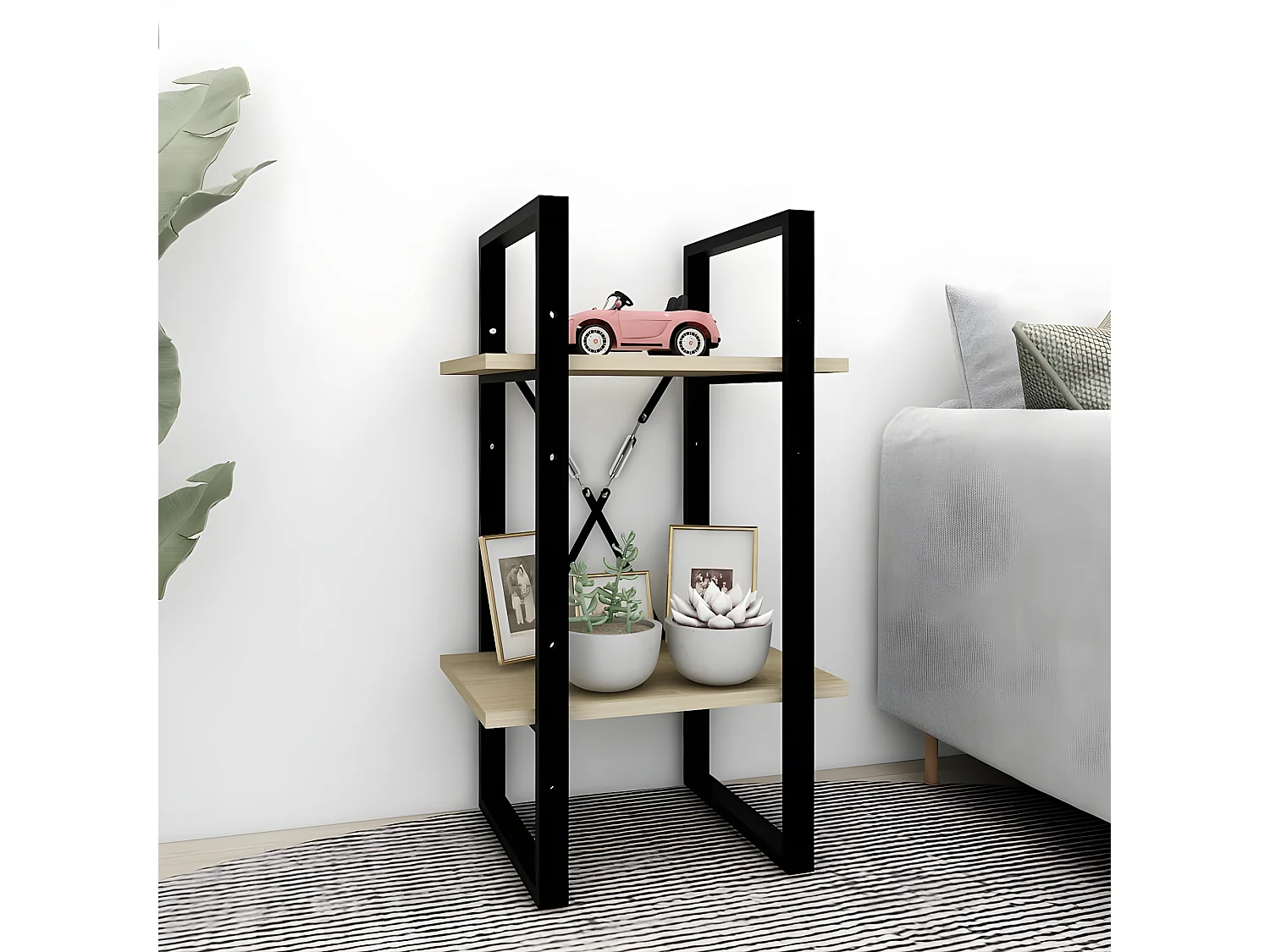 Bibliothèque à 2 niveaux Chêne sonoma 40x30x70 cm Aggloméré