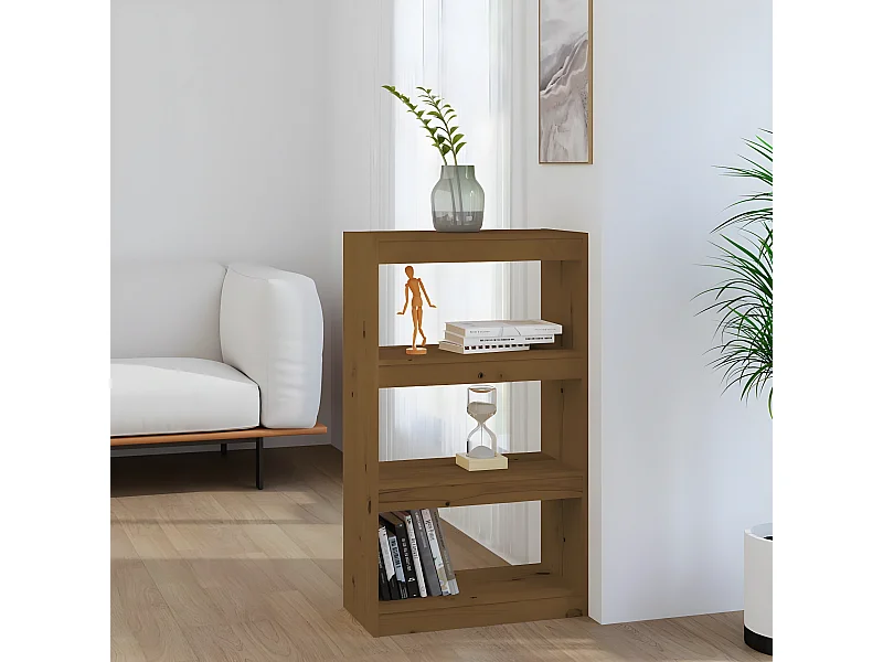 Bibliothèque/Séparateur de pièce Marron miel 60x30x103,5 cm Pin