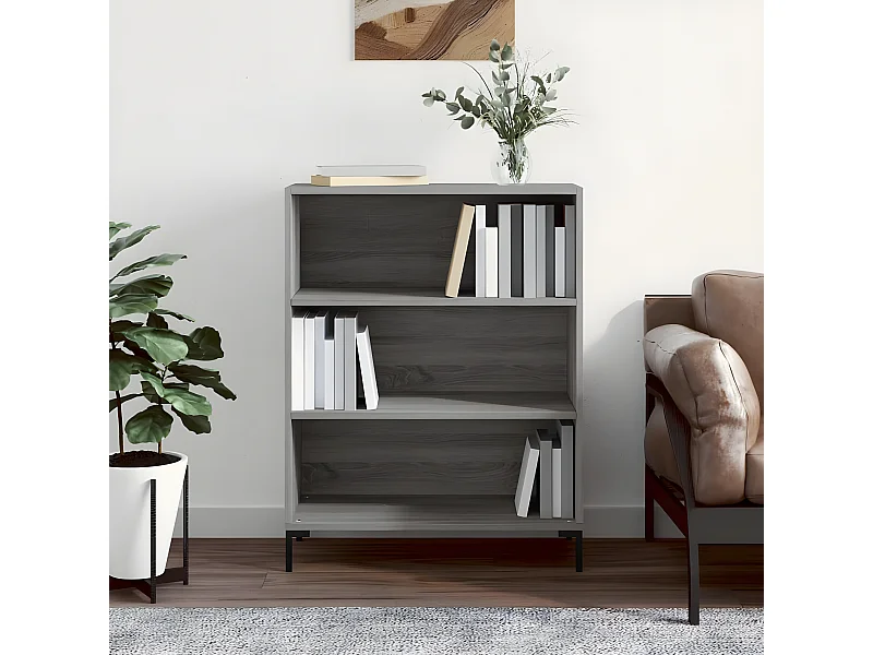 Bibliothèque sonoma gris 69,5x32,5x90 cm bois d'ingénierie