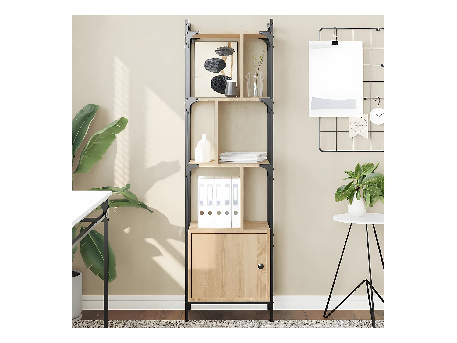 Estantería con puerta madera roble Sonoma 44,5x30x154,5 cm