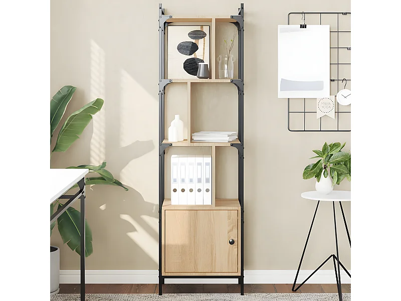 Estantería con puerta madera roble Sonoma 44,5x30x154,5 cm