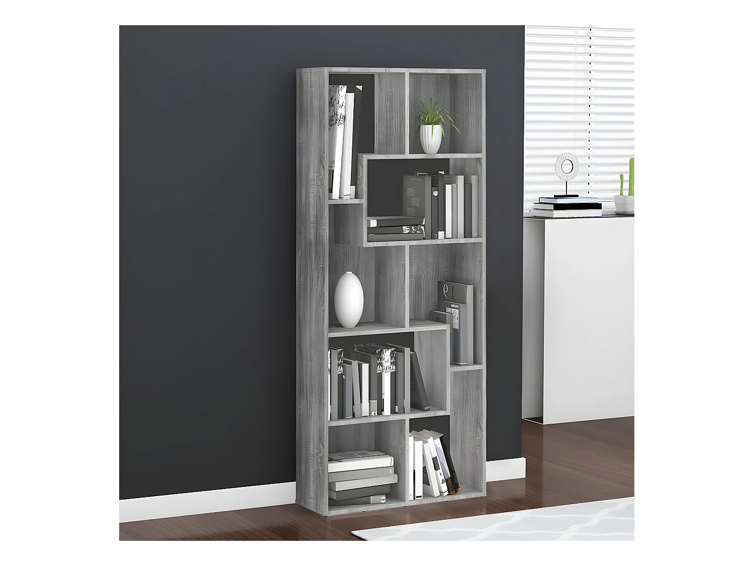 Bibliothèque Sonoma gris 67x24x161 cm Bois d'ingénierie
