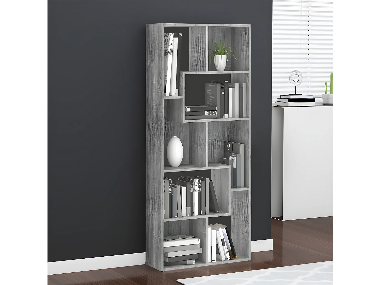 Bibliothèque Sonoma gris 67x24x161 cm Bois d'ingénierie