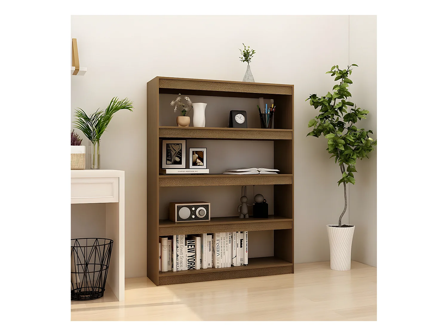 Bibliothèque/Séparateur de pièce Marron miel 100x30x135,5cm Pin