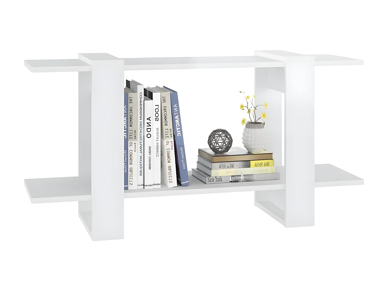 Bibliothèque Blanc brillant 100x30x51 cm Bois d'ingénierie