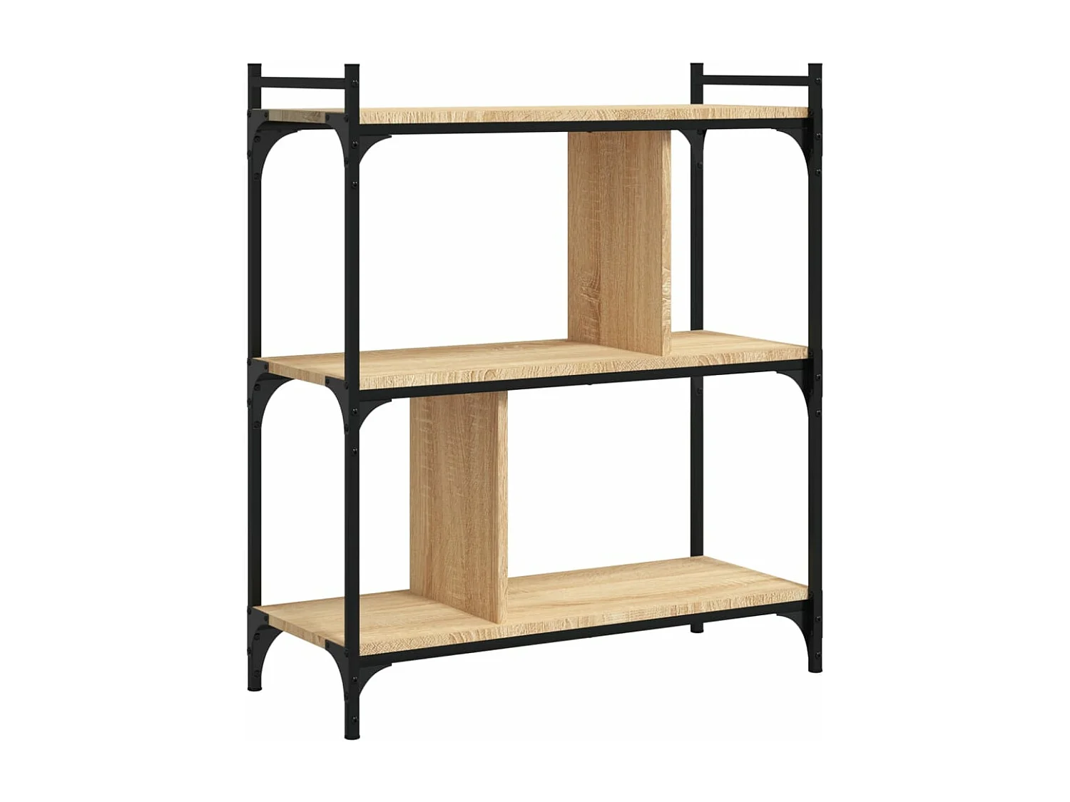 Bibliothèque 3 niveaux chêne sonoma 76x32x88 cm