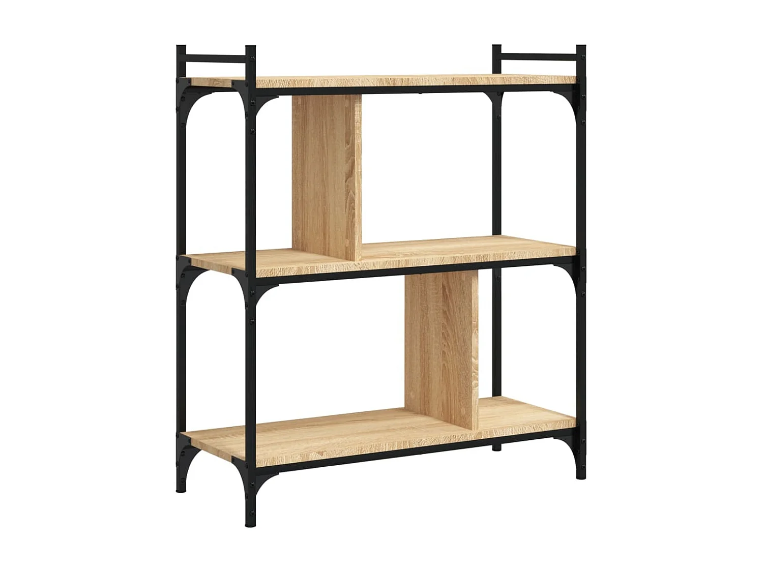 Bibliothèque 3 niveaux chêne sonoma 76x32x88 cm