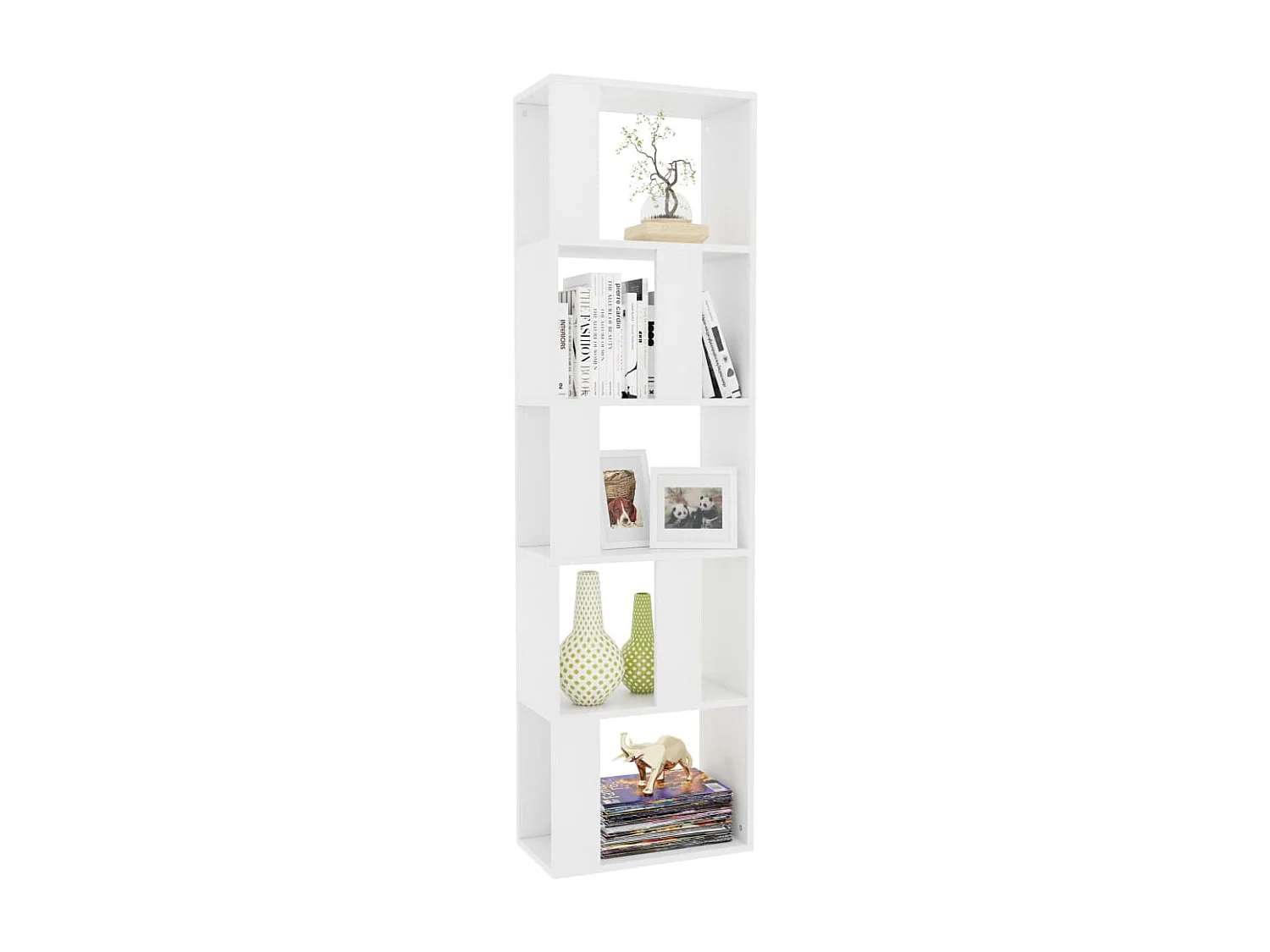 Boekenkast/kamerscherm 45x24x159 cm bewerkt hout wit