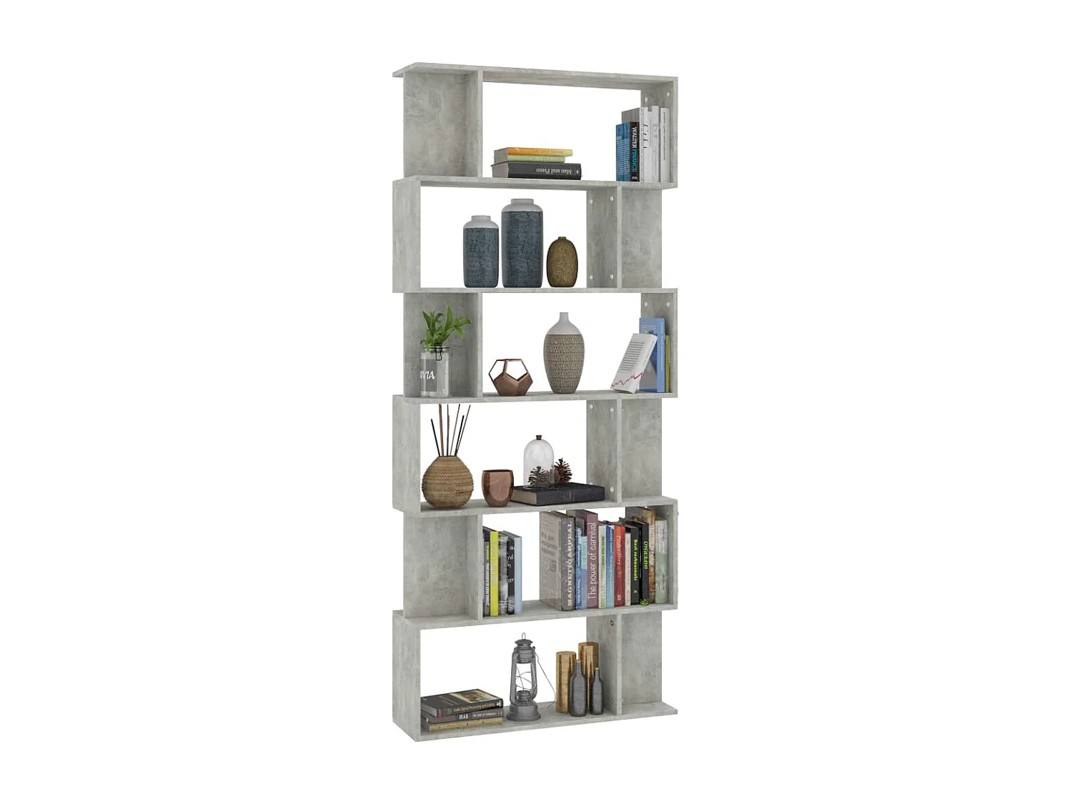 Bibliothèque/Séparateur de pièce Gris béton 80x24x192 cm