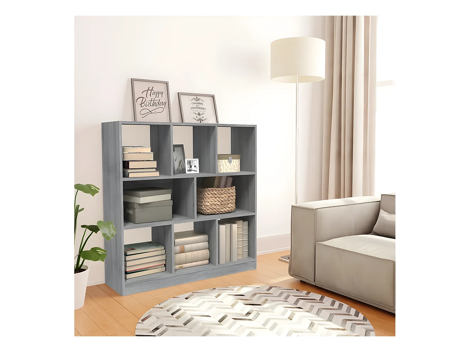 Bibliothèque Sonoma gris 97,5x29,5x100 cm Bois d'ingénierie