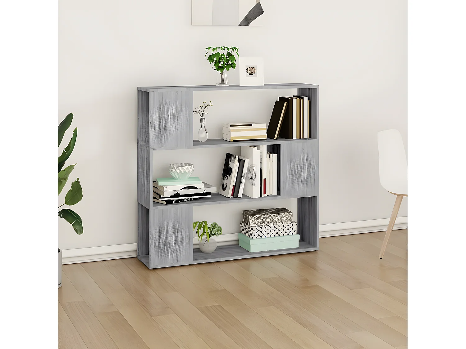 Bibliothèque/Séparateur de pièce Sonoma gris 100x24x94 cm