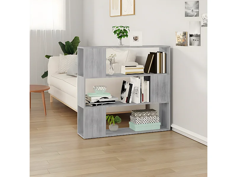 Bibliothèque/Séparateur de pièce Sonoma gris 100x24x94 cm