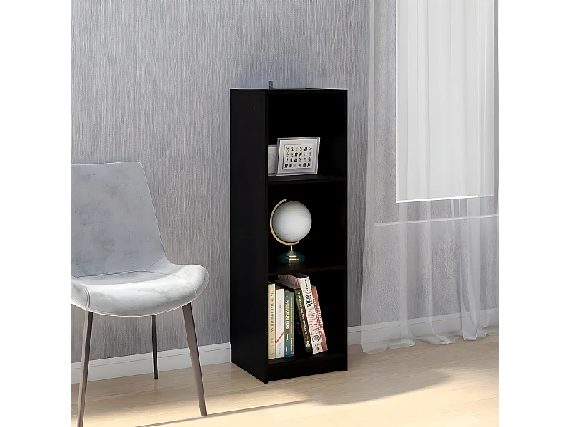 Bibliothèque/Séparateur de pièce Noir 36x33x110 cm Pin massif