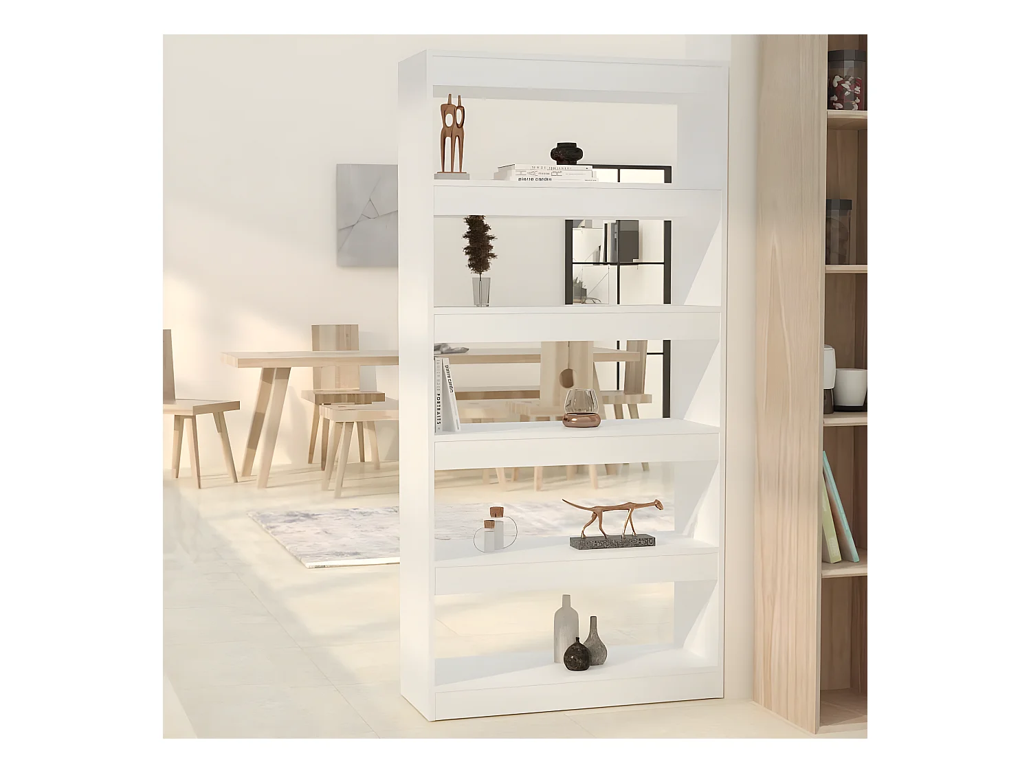 Bibliothèque/Séparateur de pièce Blanc 80x30x166 cm Aggloméré