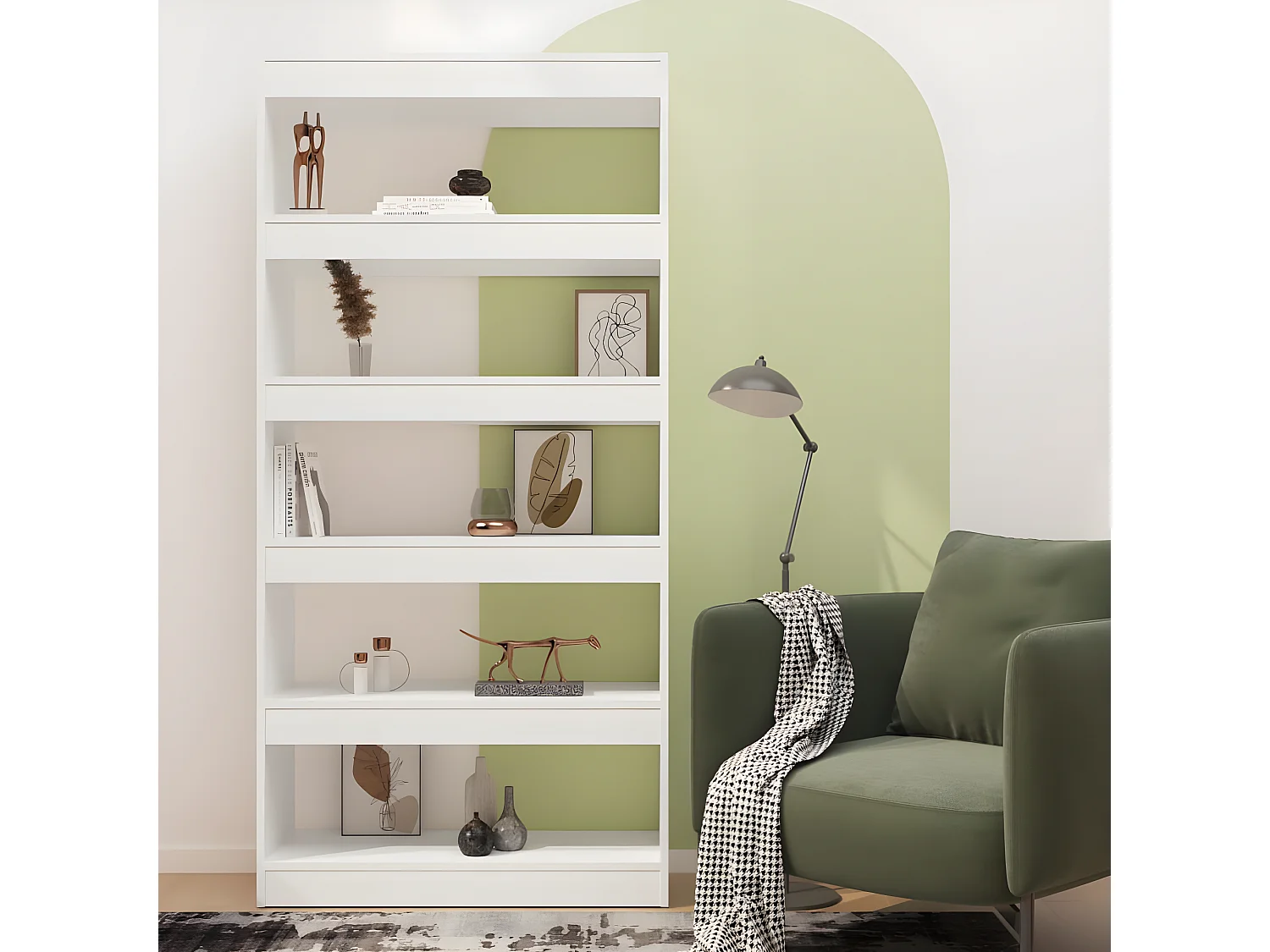 Bibliothèque/Séparateur de pièce Blanc 80x30x166 cm Aggloméré