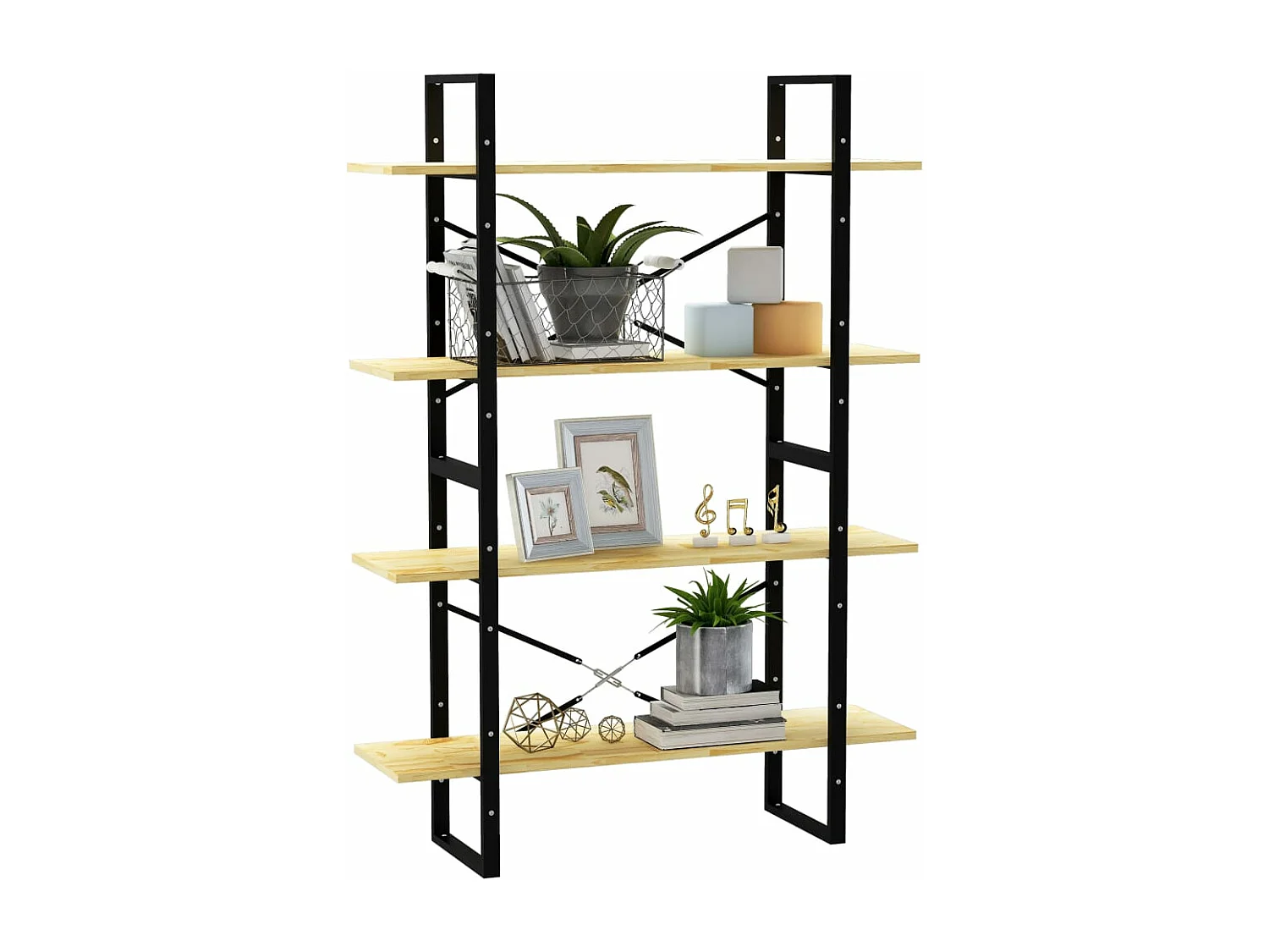 Bibliothèque à 4 niveaux 100x30x140 cm Bois de pin massif