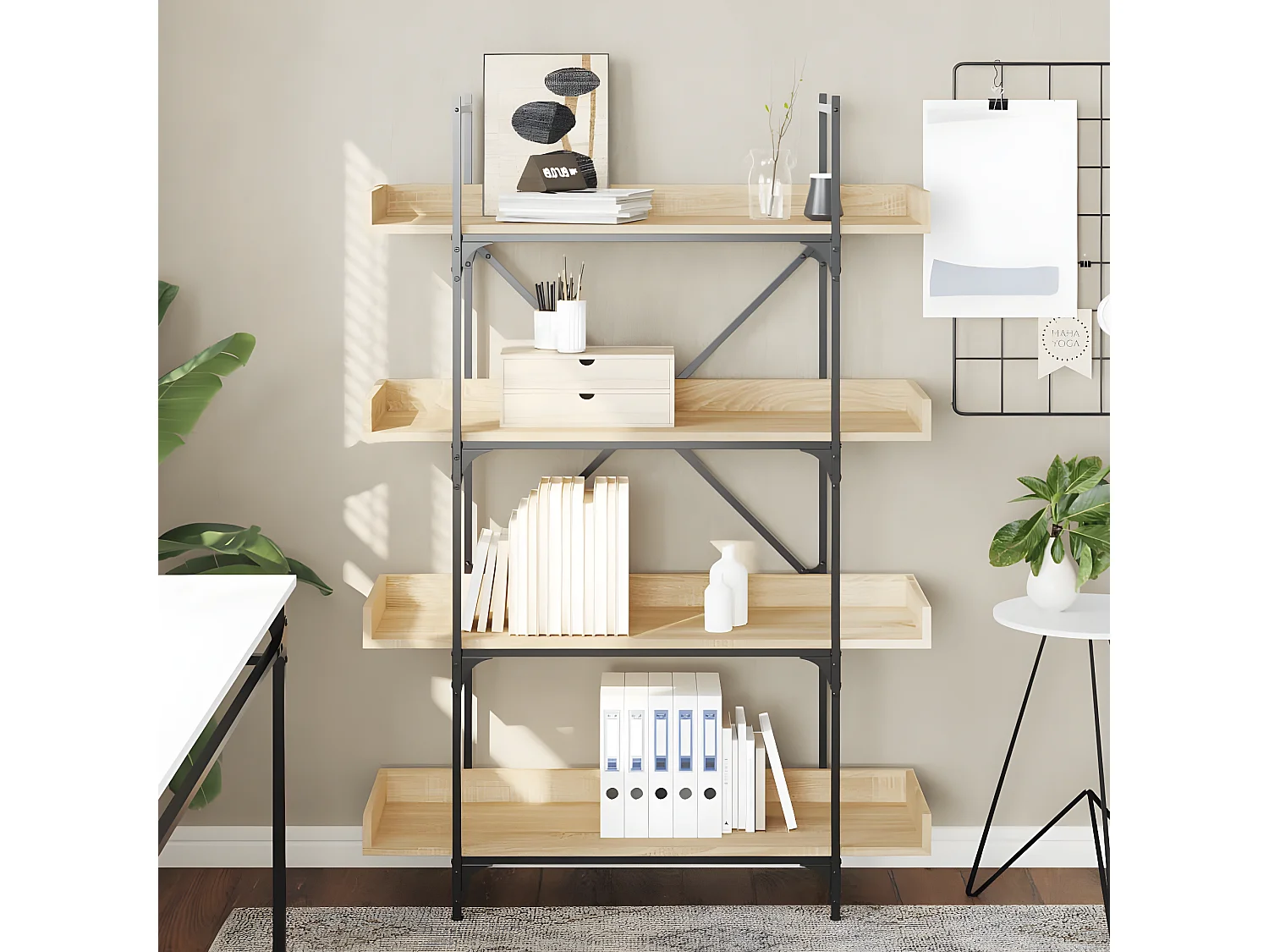 Bibliothèque à 4 niveaux chêne sonoma 100x33x145,5 cm