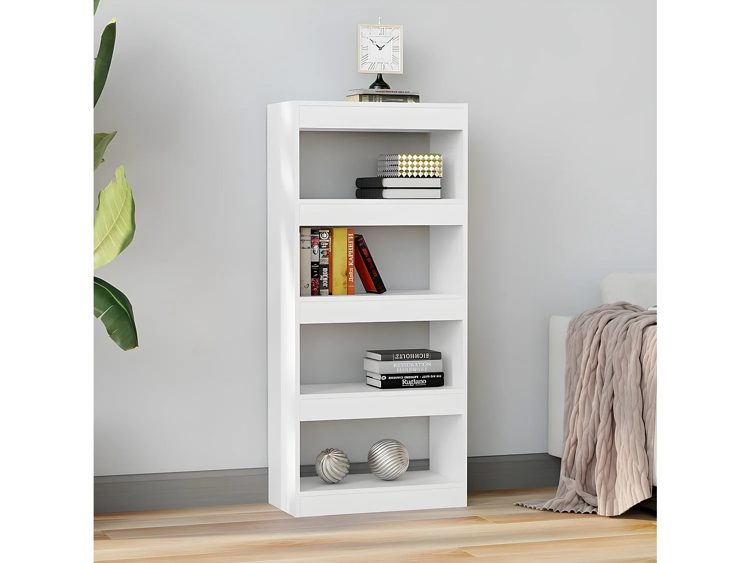 Boekenkast/kamerscherm 60x30x135 cm bewerkt hout wit