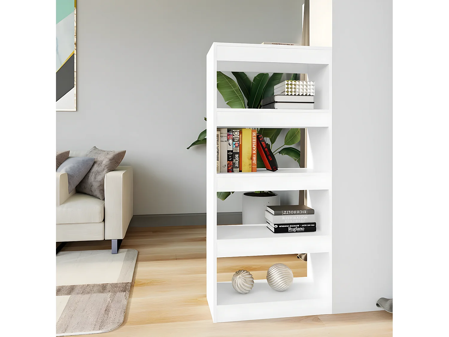 Bibliothèque/Cloison Blanc 60x30x135 cm Bois d'ingénierie