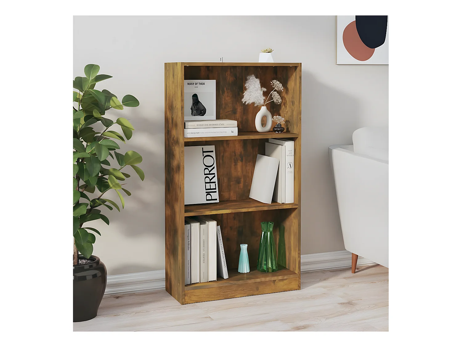 Bibliothèque Chêne fumé 60x24x109 cm Bois d'ingénierie