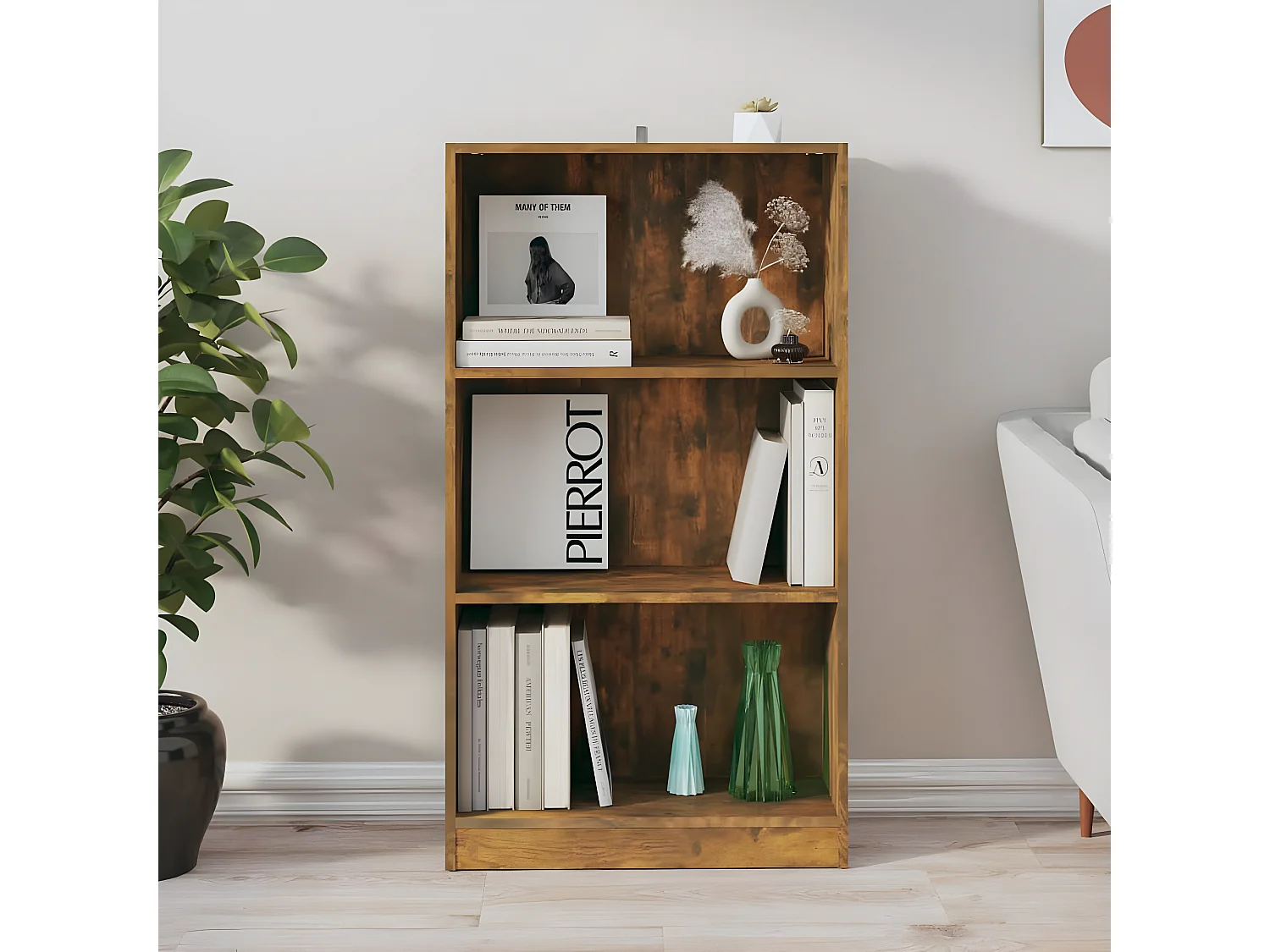 Bibliothèque Chêne fumé 60x24x109 cm Bois d'ingénierie