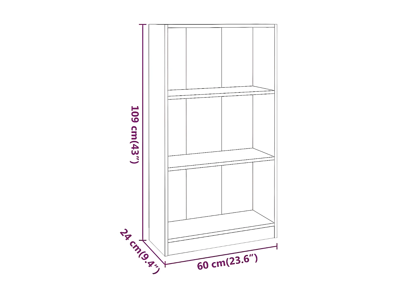Bibliothèque Chêne fumé 60x24x109 cm Bois d'ingénierie