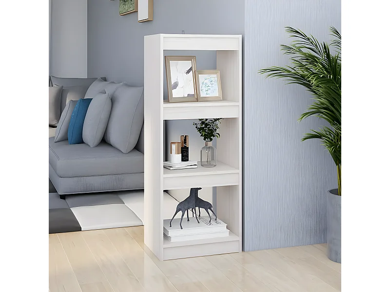 Bibliothèque/Séparateur de pièce Blanc 40x30x103,5cm Pin massif