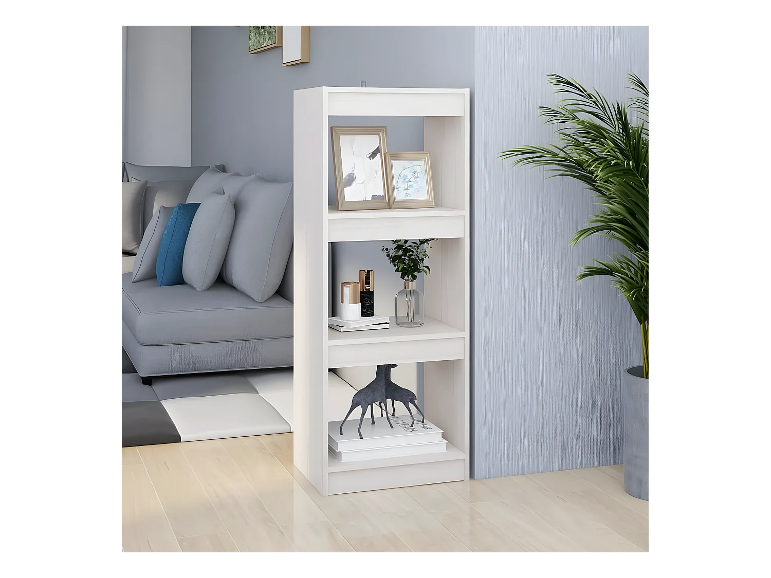Bibliothèque/Séparateur de pièce Blanc 40x30x103,5cm Pin massif
