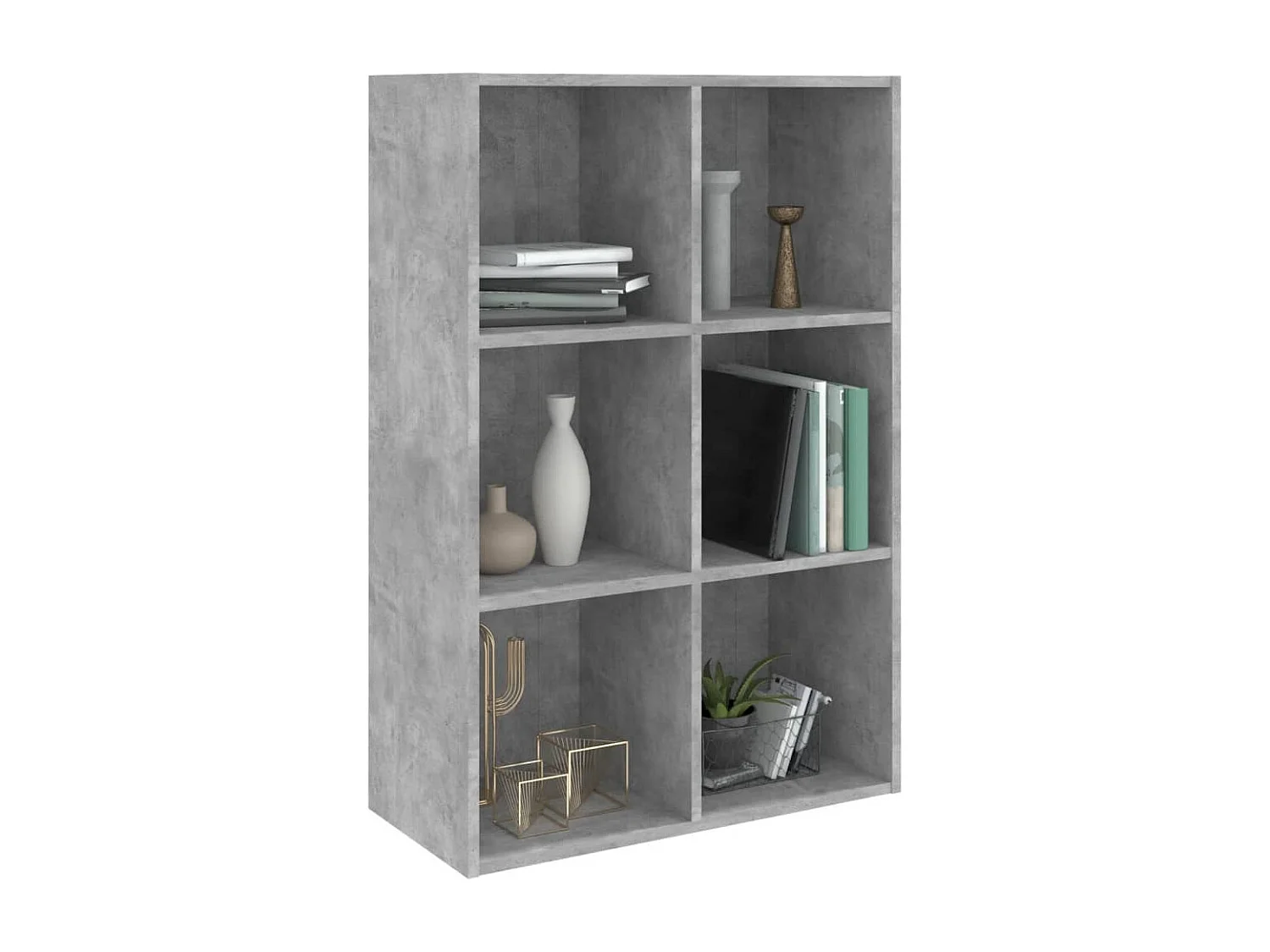 Bibliothèque/Buffet Gris béton 66x30x97,8 cm Aggloméré