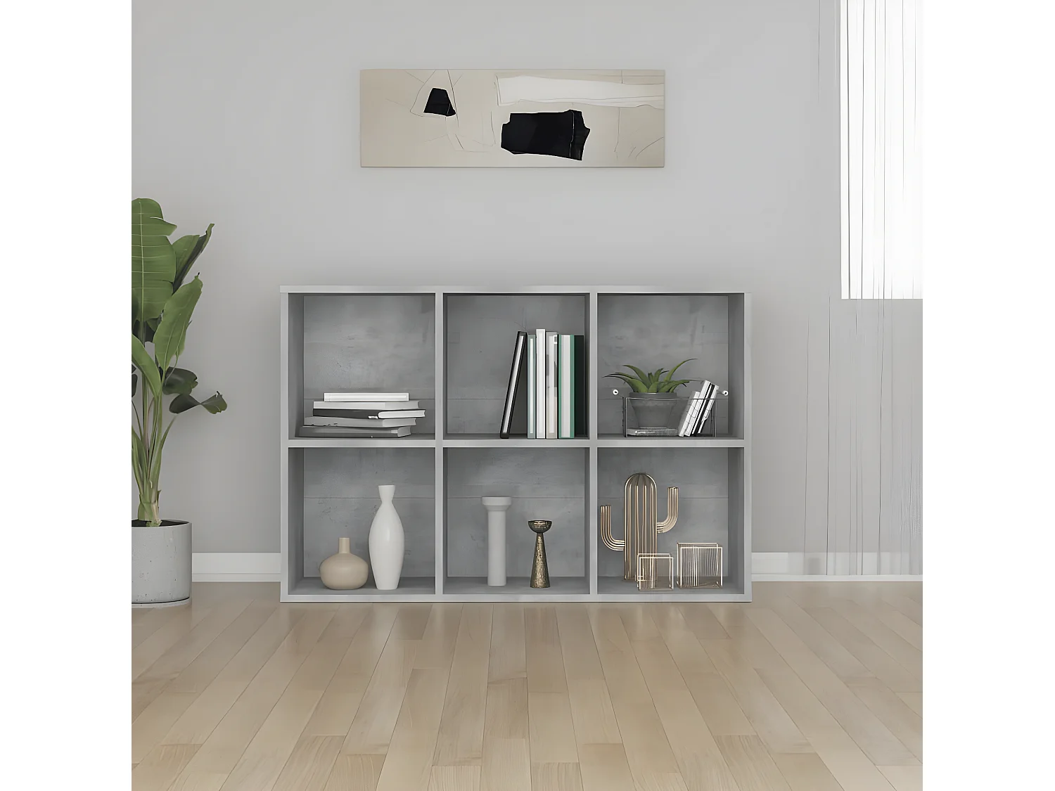 Bibliothèque/Buffet Gris béton 66x30x97,8 cm Aggloméré