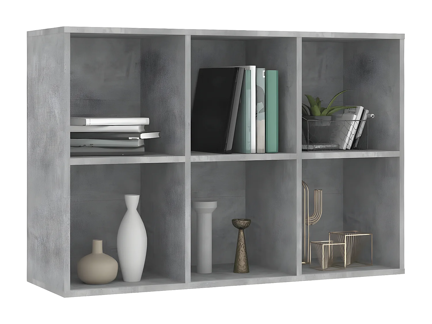 Bibliothèque/Buffet Gris béton 66x30x97,8 cm Aggloméré