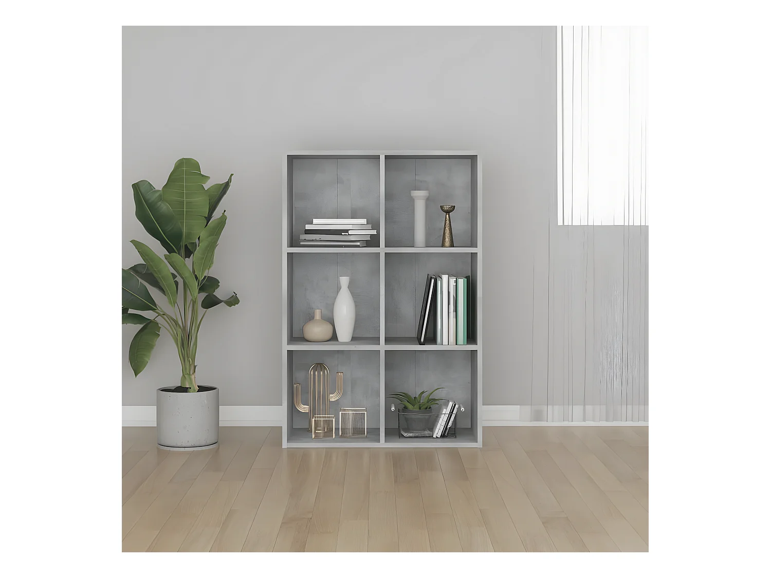 Bibliothèque/Buffet Gris béton 66x30x97,8 cm Aggloméré
