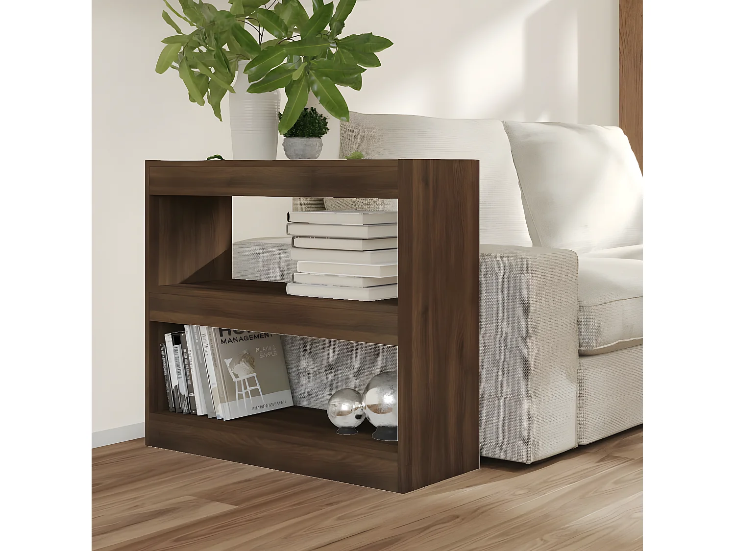 Estantería/divisor de espacios roble marrón 80x30x72 cm