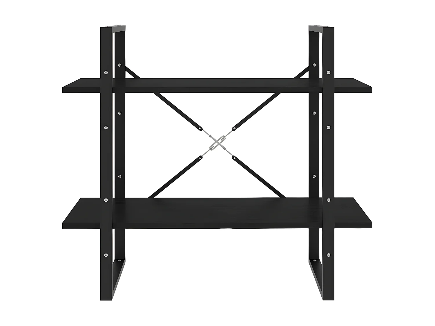 Bibliothèque à 2 niveaux Noir 80x30x70 cm Bois de pin massif