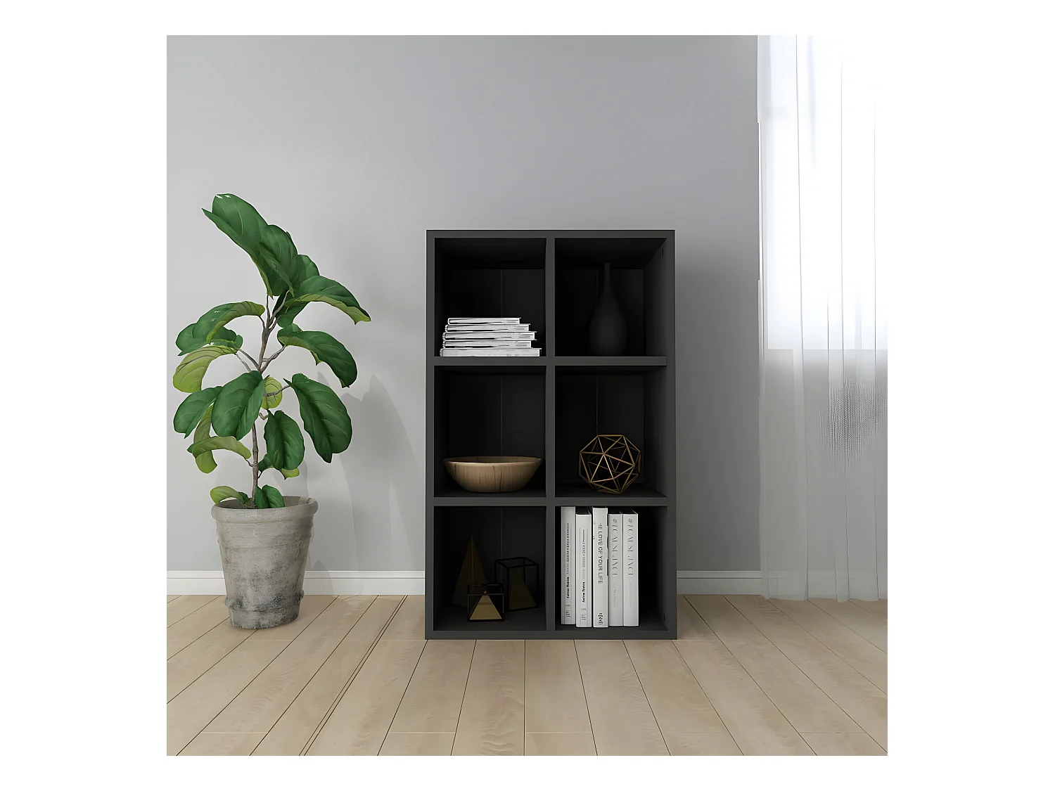 Bibliothèque/Buffet Noir 66x30x97,8 cm Aggloméré