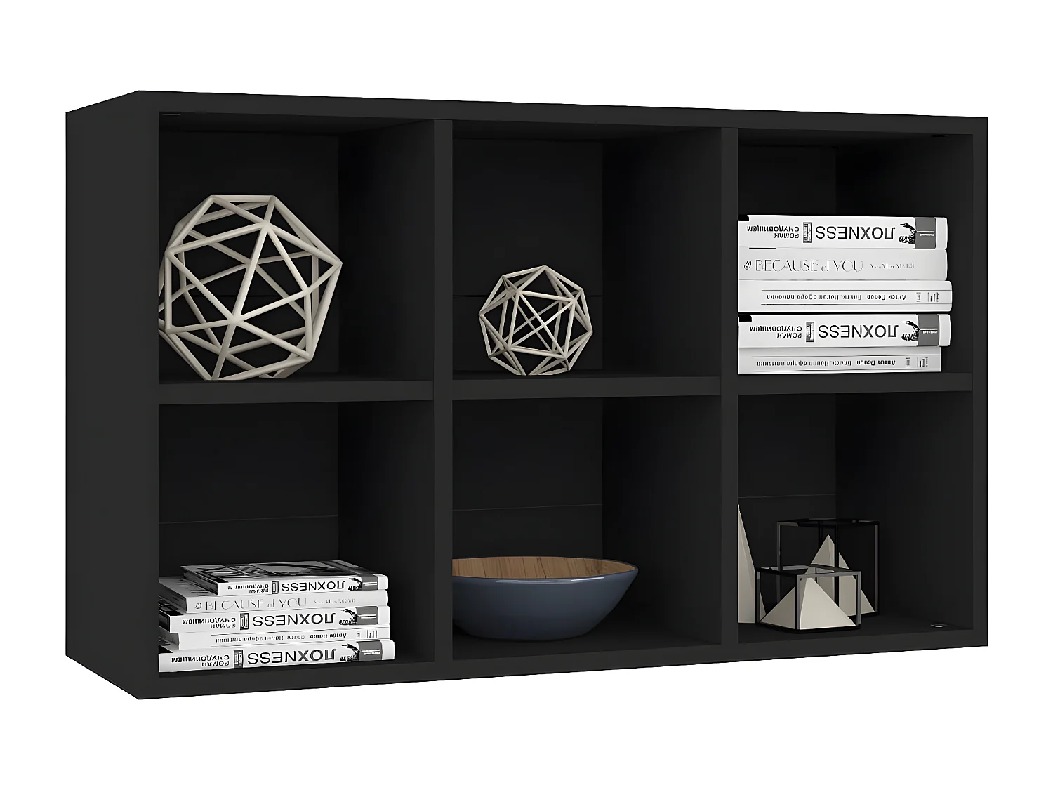 Bibliothèque/Buffet Noir 66x30x97,8 cm Aggloméré