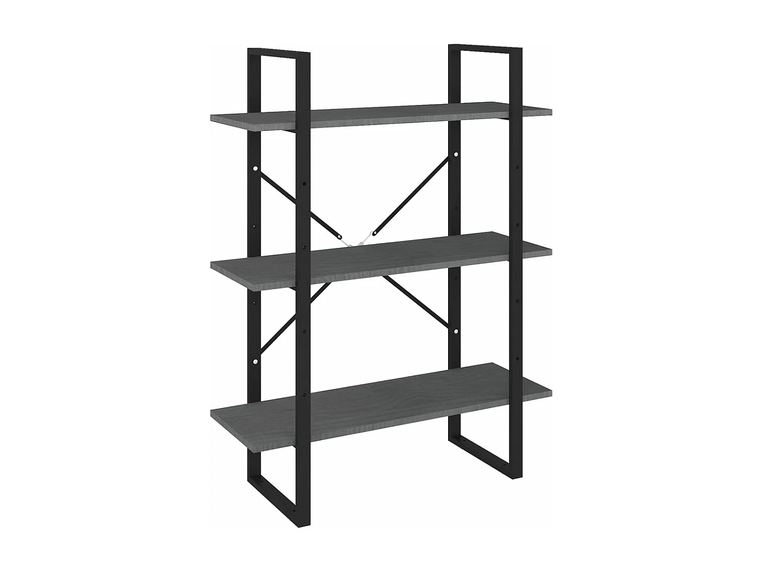 Boekenkastukkenmet 3 schappen 80x30x105 cm massief grenenhout grijs