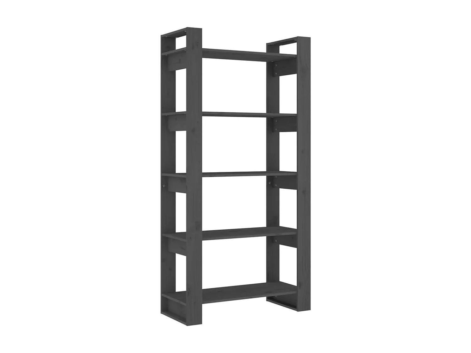 Bibliothèque/Séparateur de pièce Gris 80x35x160 cm Bois massif