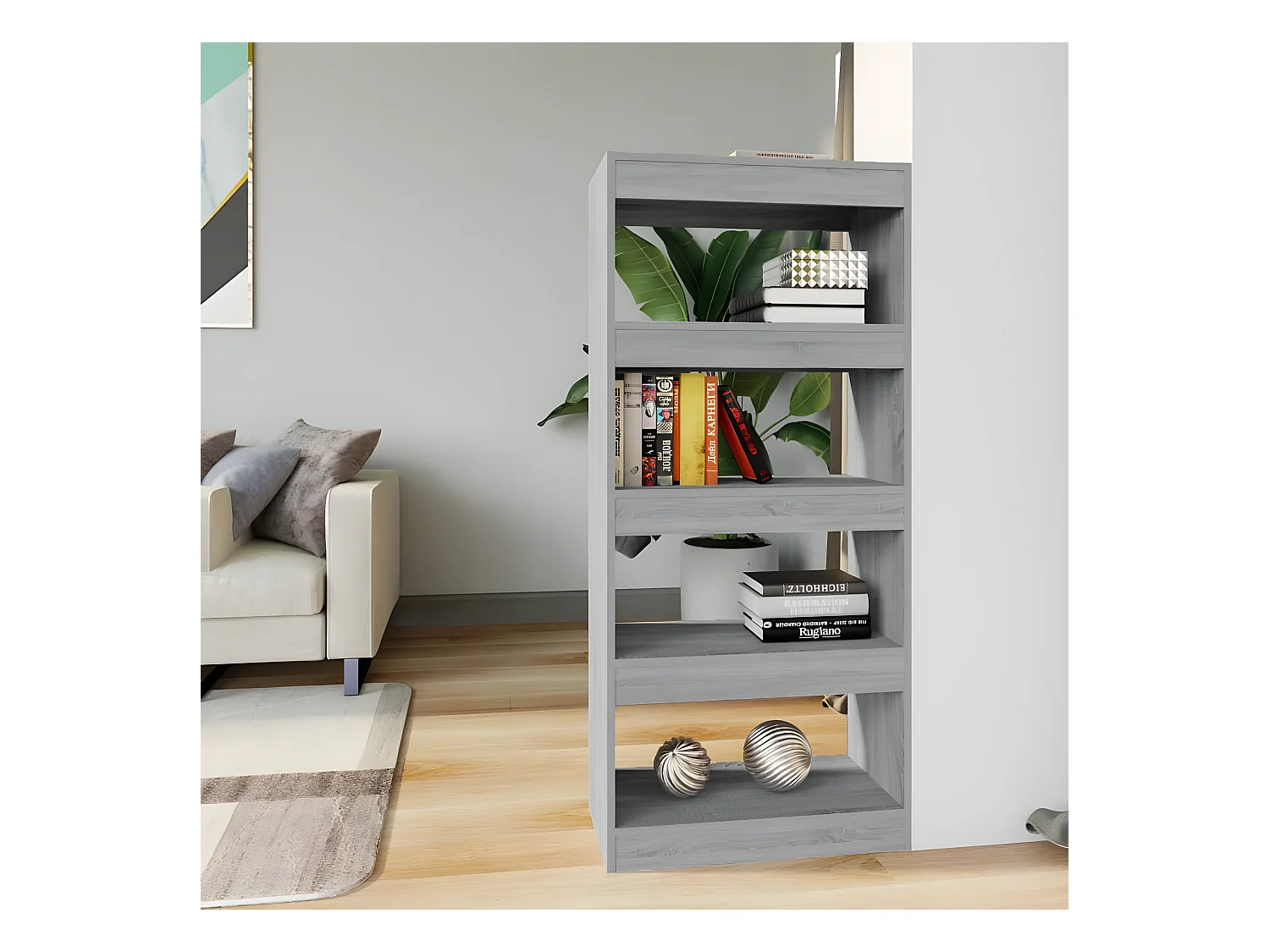 Bibliothèque/Cloison Sonoma gris 60x30x135 cm Bois d'ingénierie