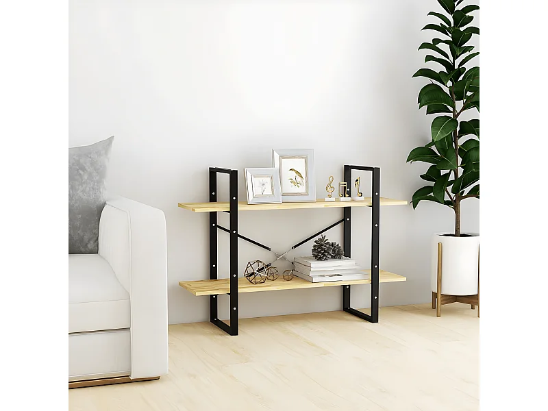 Estante com 2 prateleiras 100x30x70 cm pinho maciço