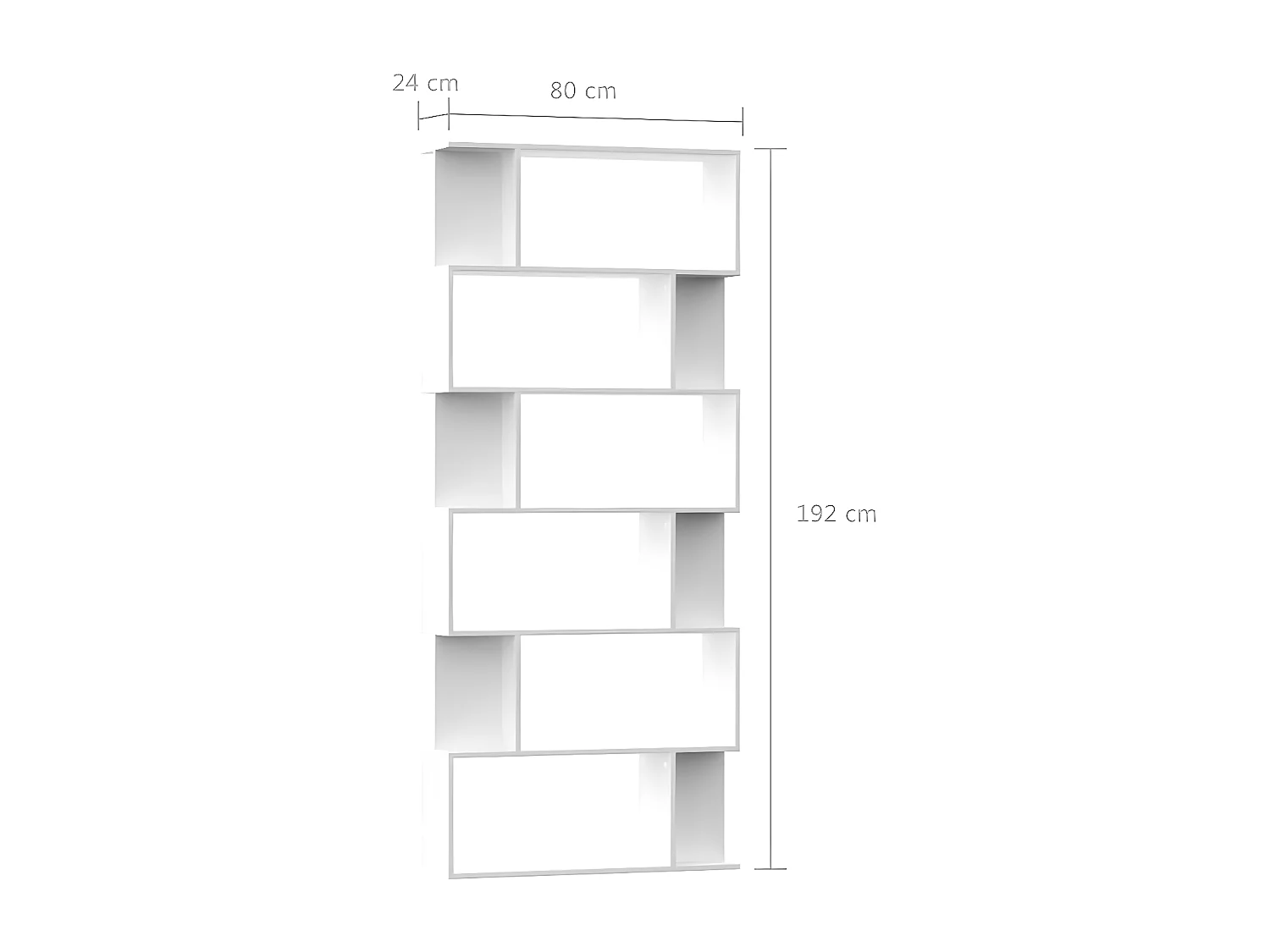 Bibliothèque/Séparateur de pièce Blanc 80x24x192 cm Aggloméré