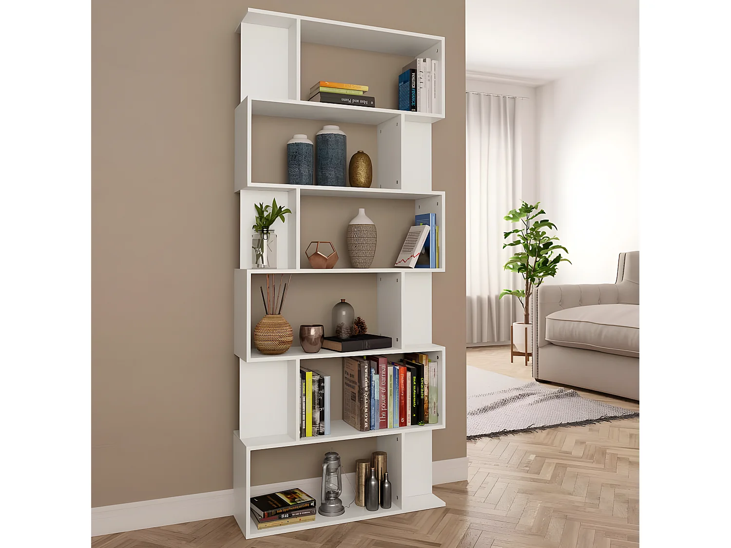 Bibliothèque/Séparateur de pièce Blanc 80x24x192 cm Aggloméré