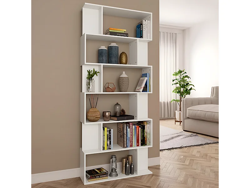 Bibliothèque/Séparateur de pièce Blanc 80x24x192 cm Aggloméré