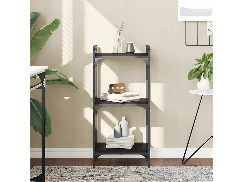 Estante c/ 3 prateleiras 40x30x86 cm derivados de madeira preto