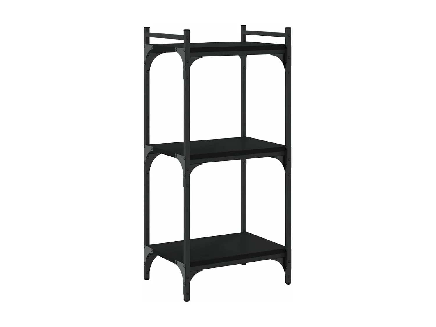 Bibliothèque à 3 niveaux noir 40x30x86 cm bois d'ingénierie