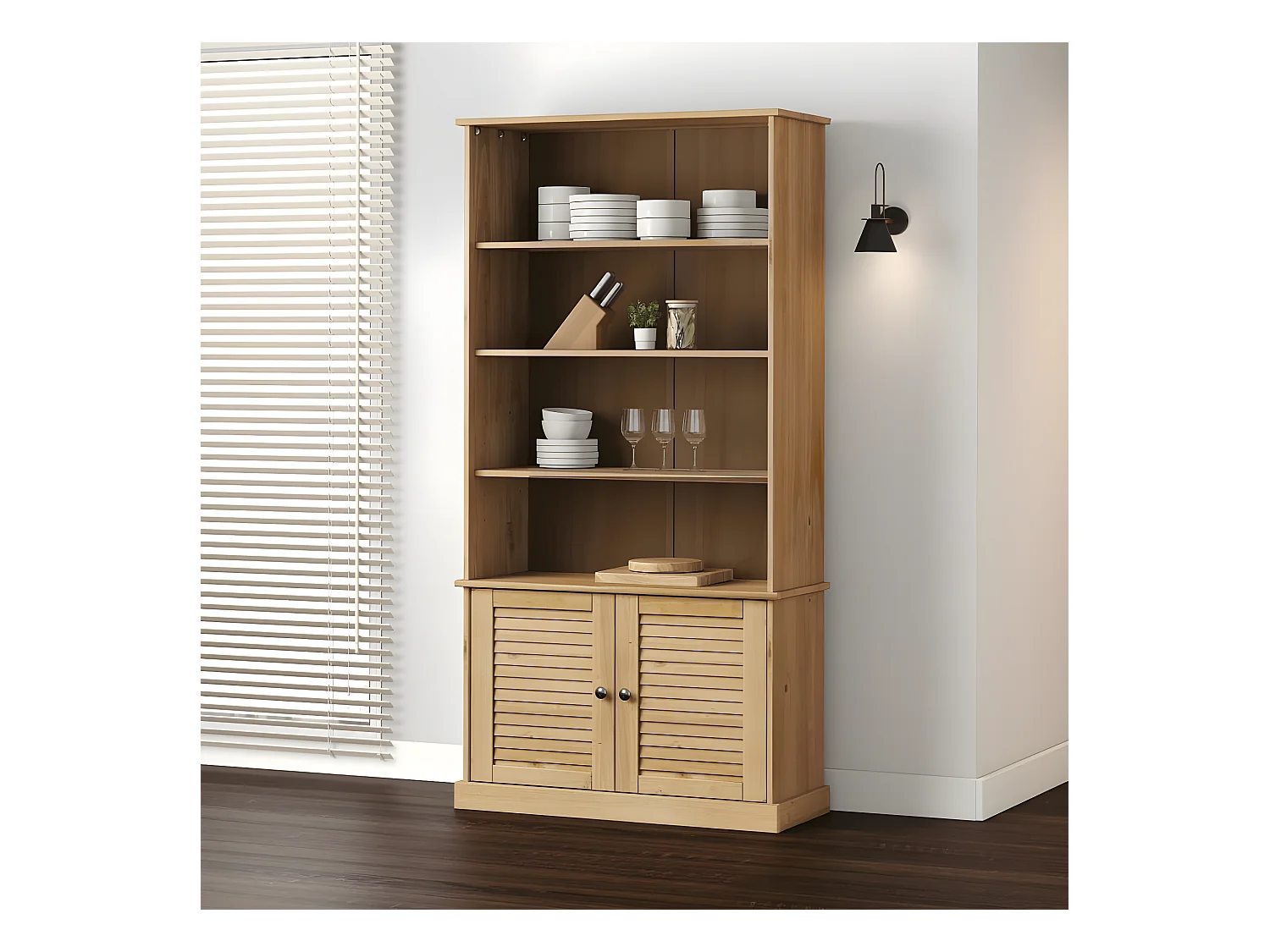 Bibliothèque VIGO 85x35x170 cm bois massif de pin